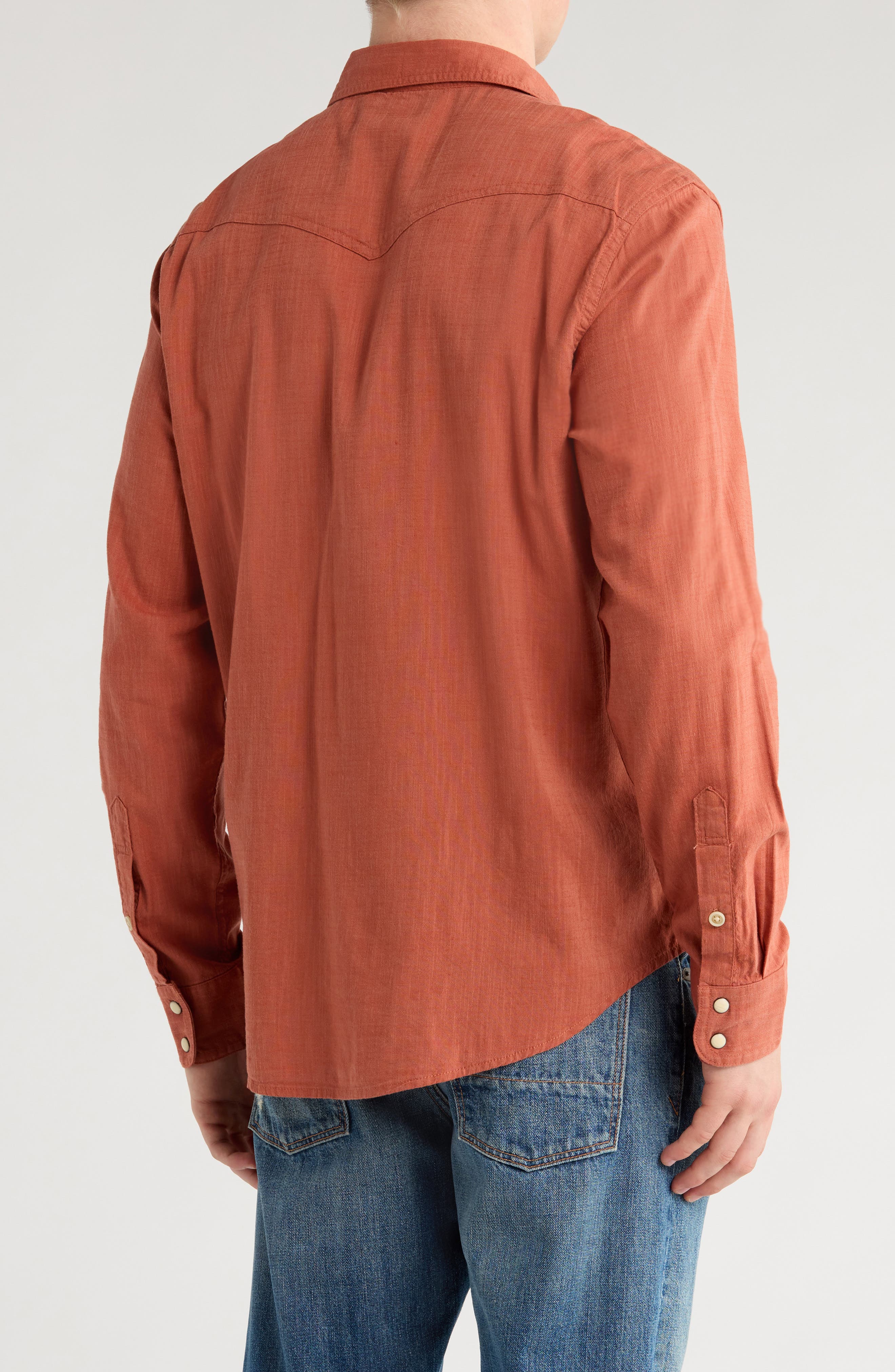 Santa Fe Solid Western Button-Up Shirt - image 4