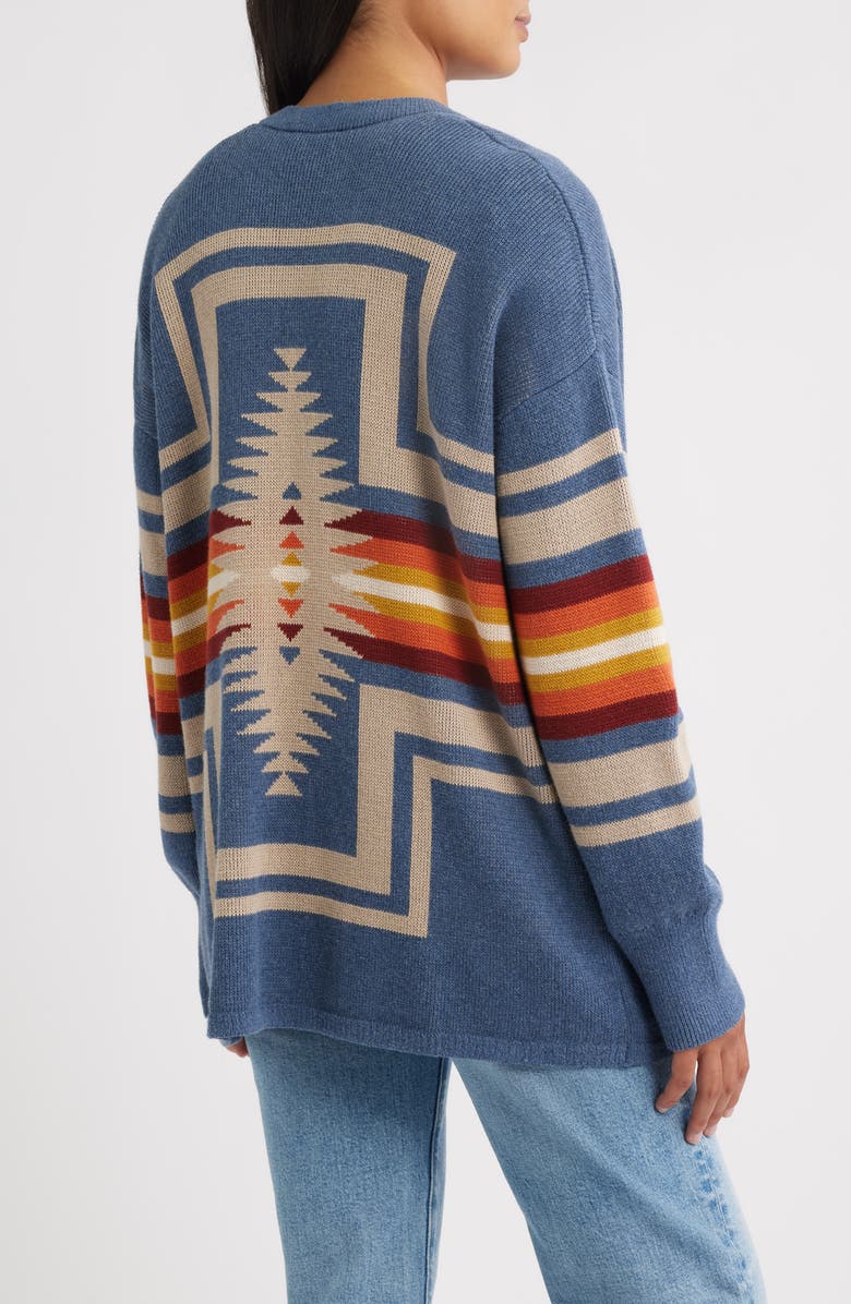 Pendleton Sierra Springs Open Front Cardigan, Alternate, color, Dusty Blue Heather