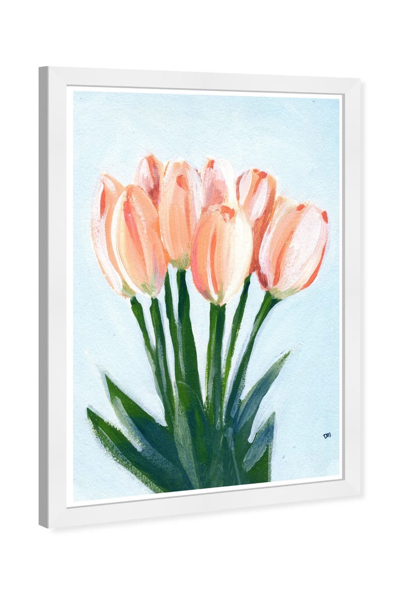 Wynwood Studio 'Eight Tulips' Framed Wall Art, Alternate, color, Orange