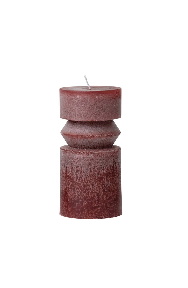 Storied Home Unscented Pillar Candle, Main, color, Red