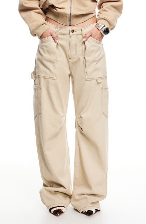 [LOW CLASSIC] / ☆ 24FW WIDE-LEG JEANS / BEIGE / UNISEX Low waist wide leg jeans - Women | MANGO USA