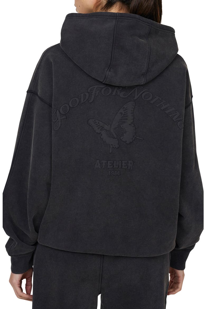 Float Washed  Relaxed Pullover Hoodie, Alternate, color, Black
