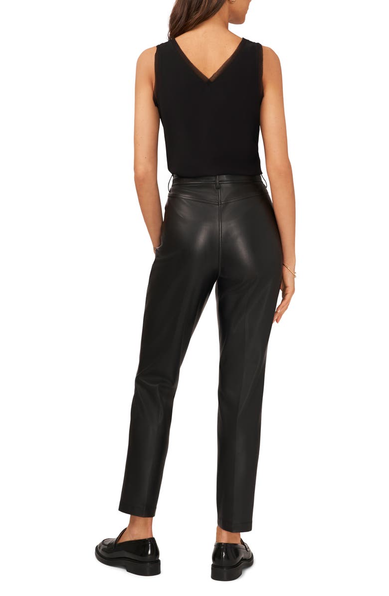 Halogen<sup>®</sup> Straight Leg Faux Leather Trousers, Alternate, color, Rich Black 060