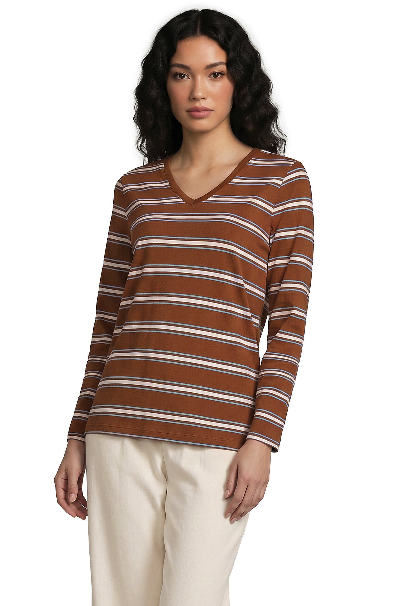 Clear Blue Sky/Brown Stripe