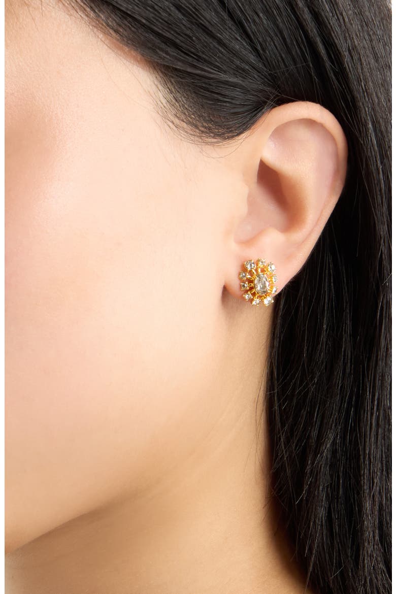 Punk Royale Austrian Crystal Stud Earrings, Alternate, color, CRYSTALS/ YELLOW GOLD