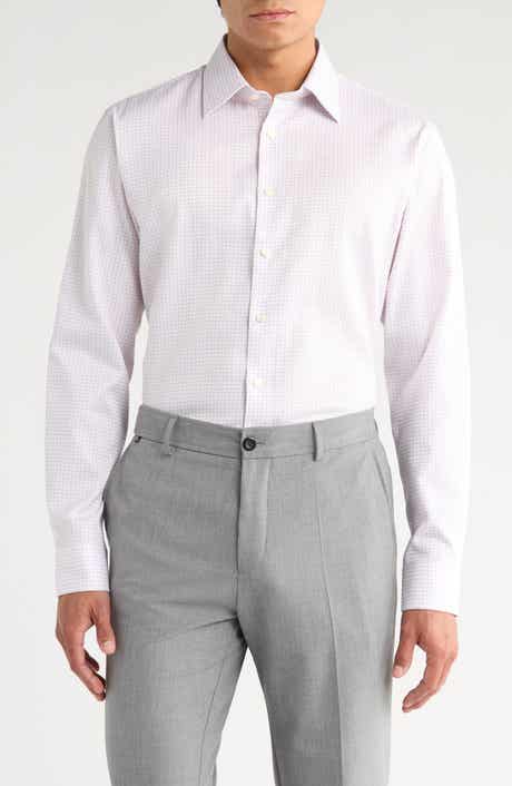 Nordstrom Trim Fit Check Non-Iron Cotton Dress Shirt