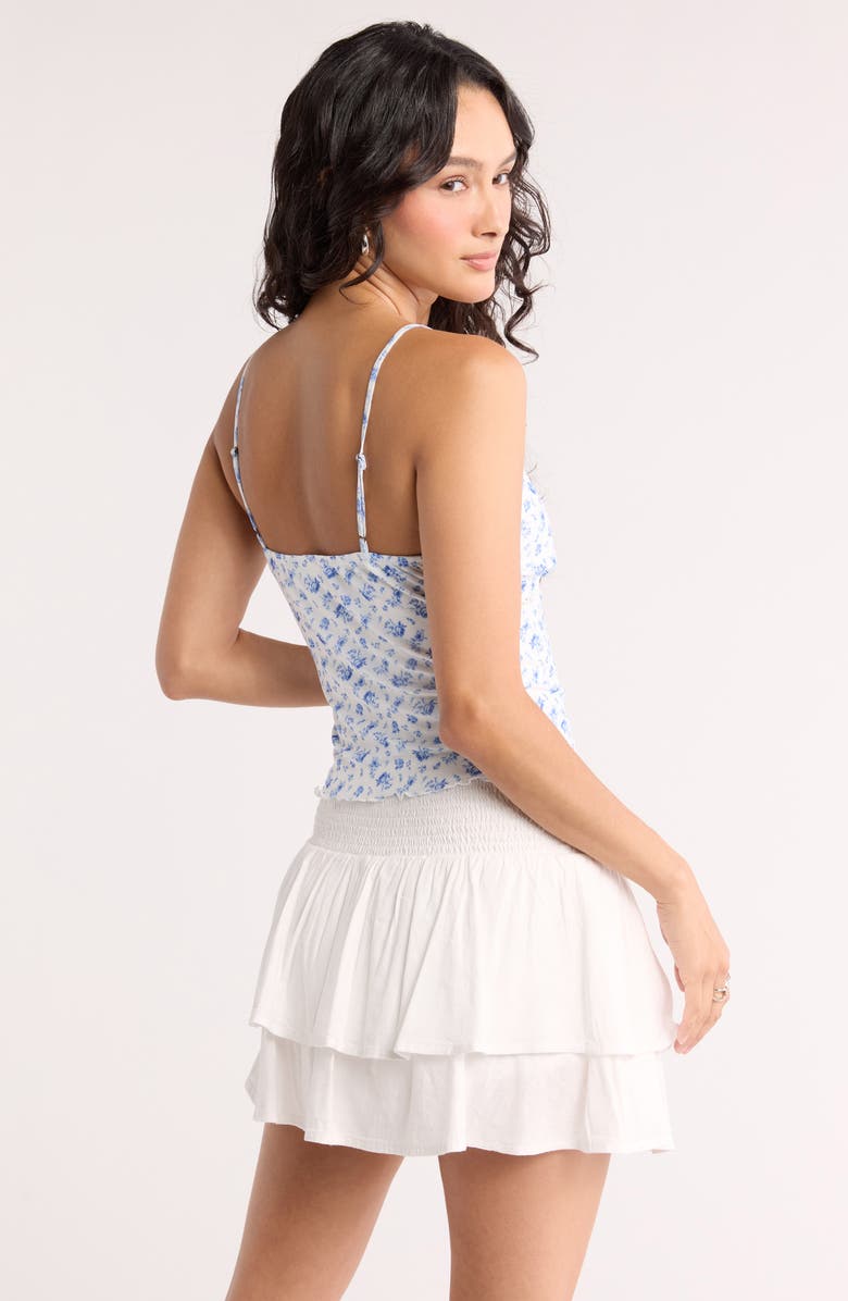 Abound Sweet Mesh Lace Trim Camisole, Alternate, color, White- Blue Vera Floral