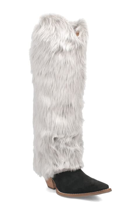 Snuggle Faux Fur Western Boot (Women) (Wide Calf)