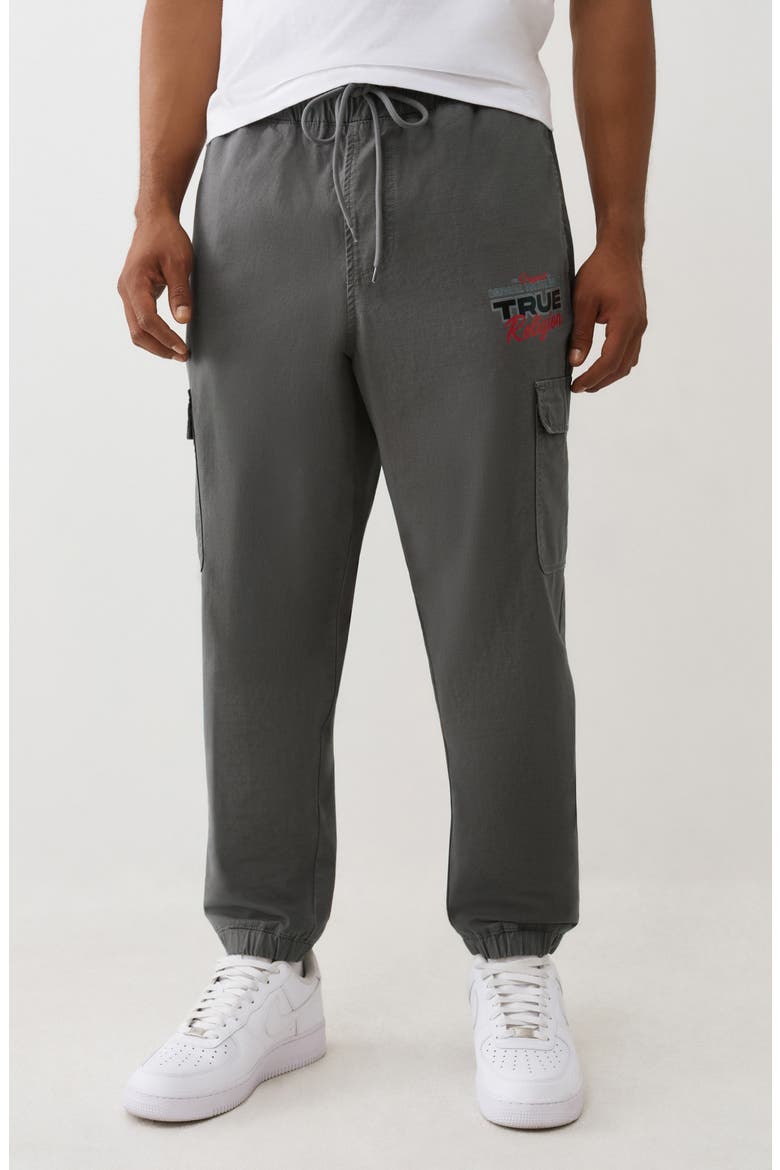 Cotton Ripstop Cargo Drawstring Joggers, Main, color, GRANITE GREY