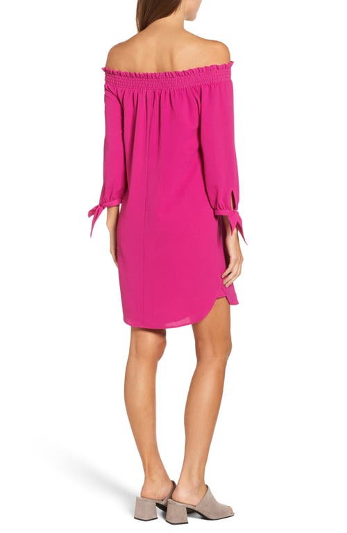Vince Camuto Off The Shoulder Shift W Smock In Orchid