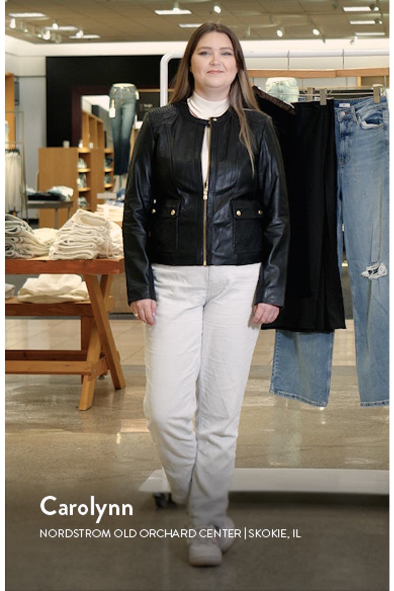 Woven Detail Leather Jacket video