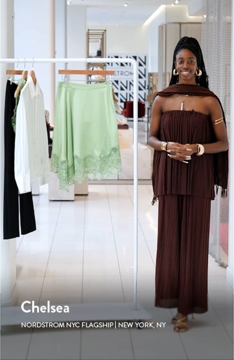 Avalon Lace Trim Silk Maxi Skirt, sales video thumbnail