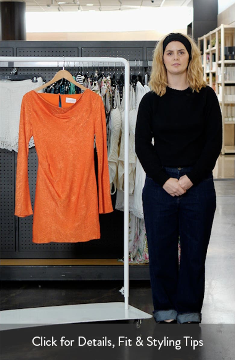 Arielle Long Sleeve Crushed Satin Cocktail Minidress, sales video thumbnail