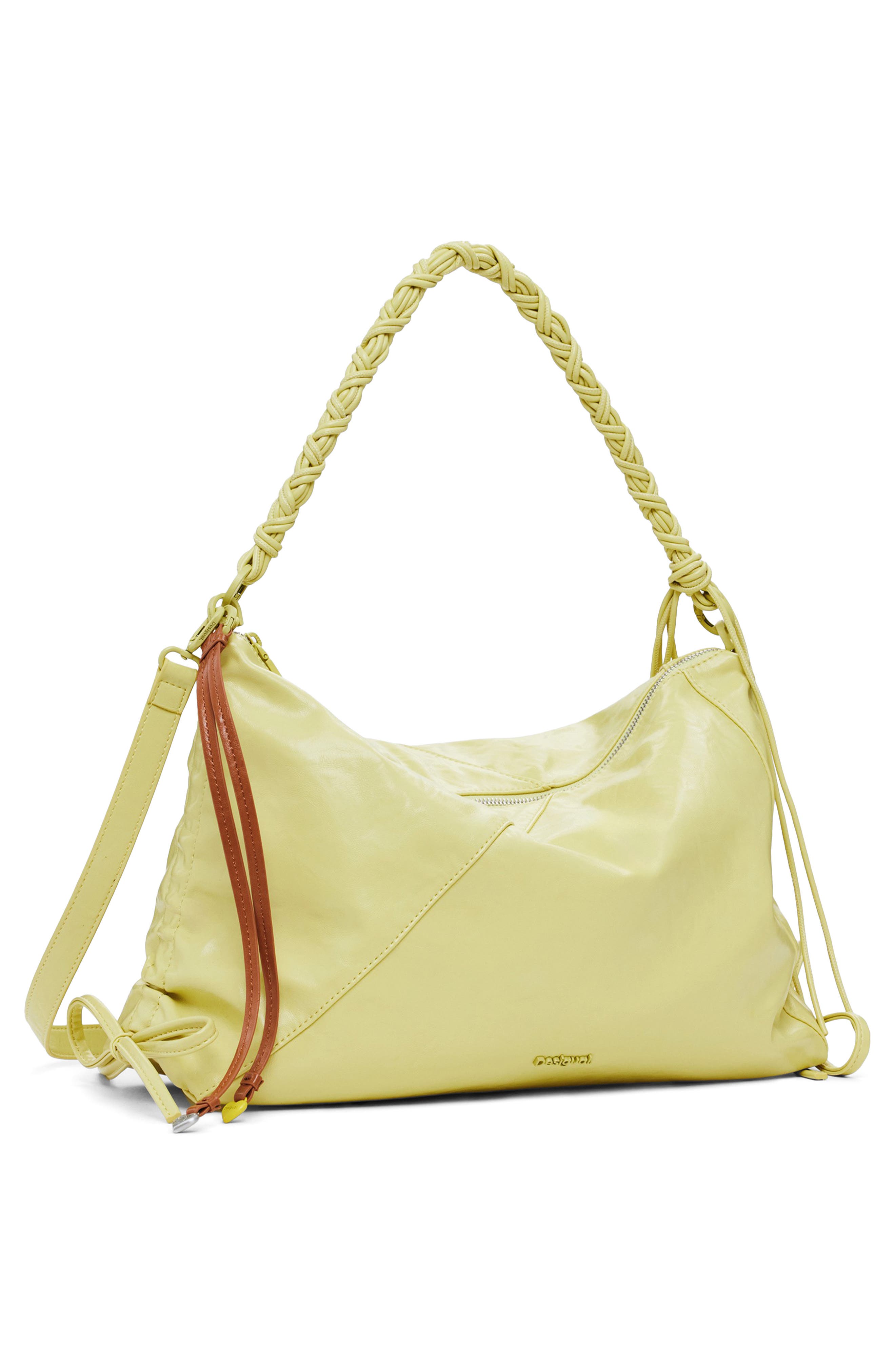 Desigual Faux Leather Shoulder Bag, Alternate, color, Light Green