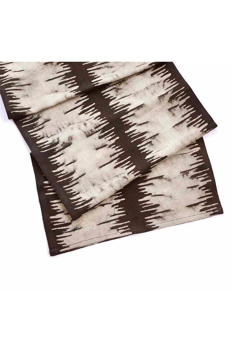 Ichcha Neutral Block Print Table Runner, Alternate, color, Black