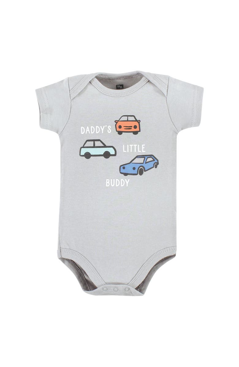 Hudson Baby Five-Piece Set of Cotton Infant All-in-One Bodysuits, Alternate, color, Fun Transportation