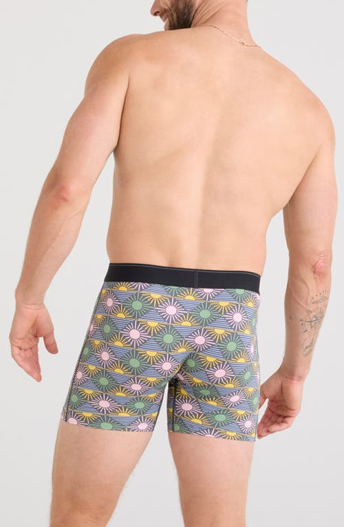 Saxx Quest Quick Dry Mesh Slim Fit Boxer Briefs In Rise And Shine-ebony