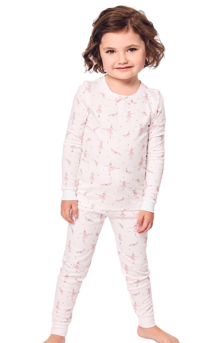 Petite Plume Kids' Sugar Plum Fairy Fitted Two-Piece Pima Cotton Pajamas, Alternate, color, White