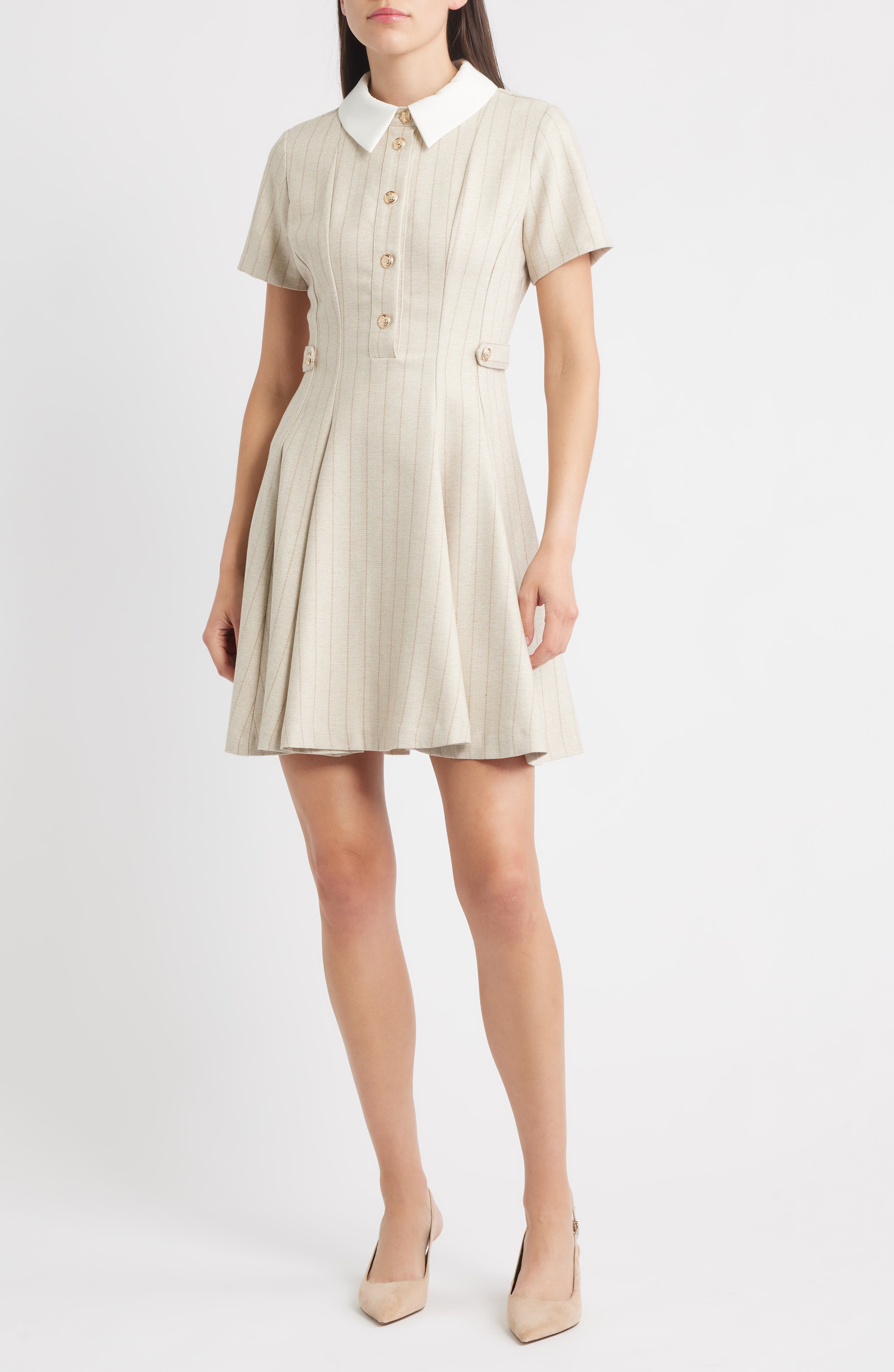 ZOE AND CLAIRE Short Sleeve Fit & Flare Shirtdress