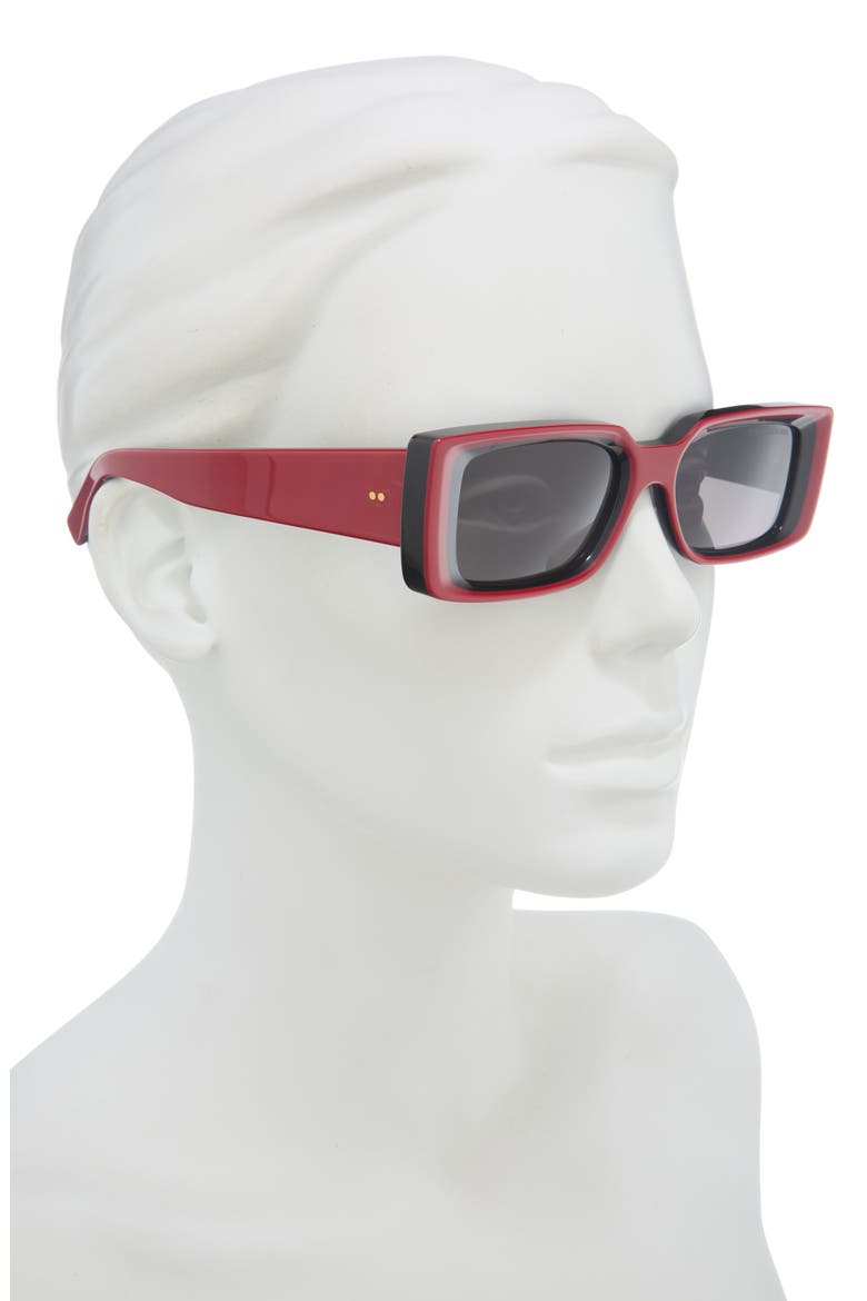 1368 Rectangular Sunglasses, Alternate, color, RED ON BLACK