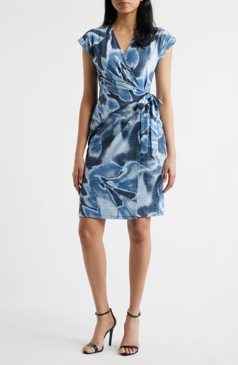 Anne Klein Floral Wrap Dress, Main, color,