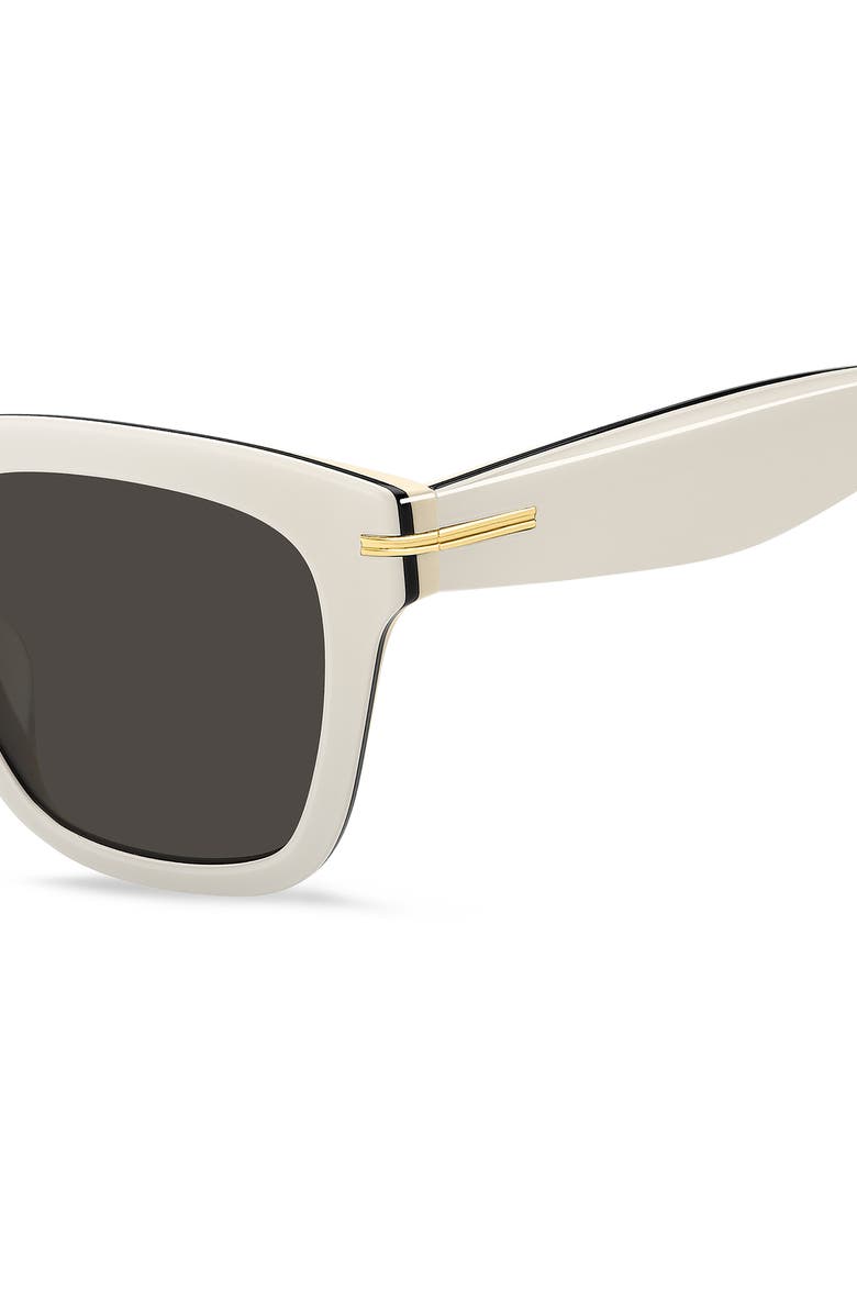 BOSS 52mm Rectangular Sunglasses, Alternate, color, White Black