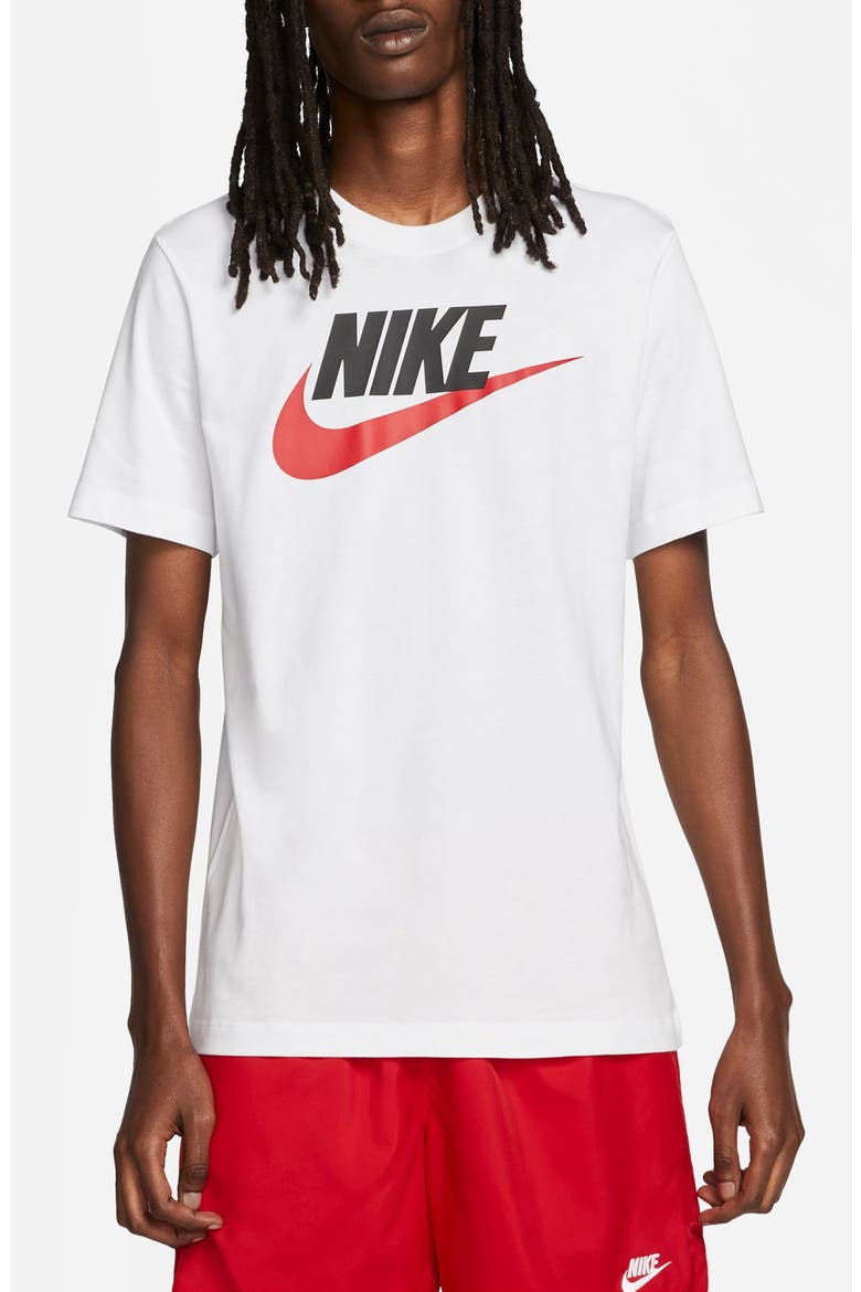 Icon Logo Cotton Graphic T-Shirt, Main, color, WHITE/ BLACK/ RED