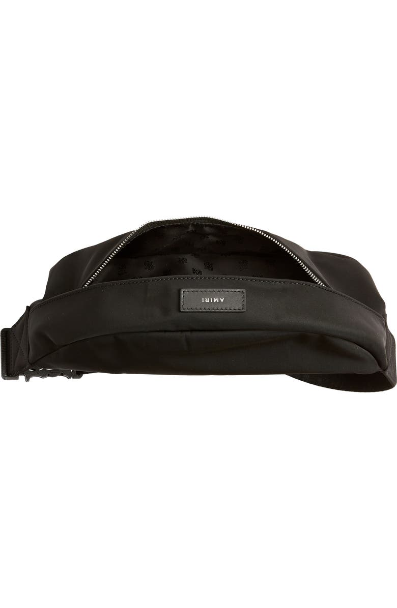 AMIRI Staggered Logo Nylon Belt Bag, Alternate, color, Black