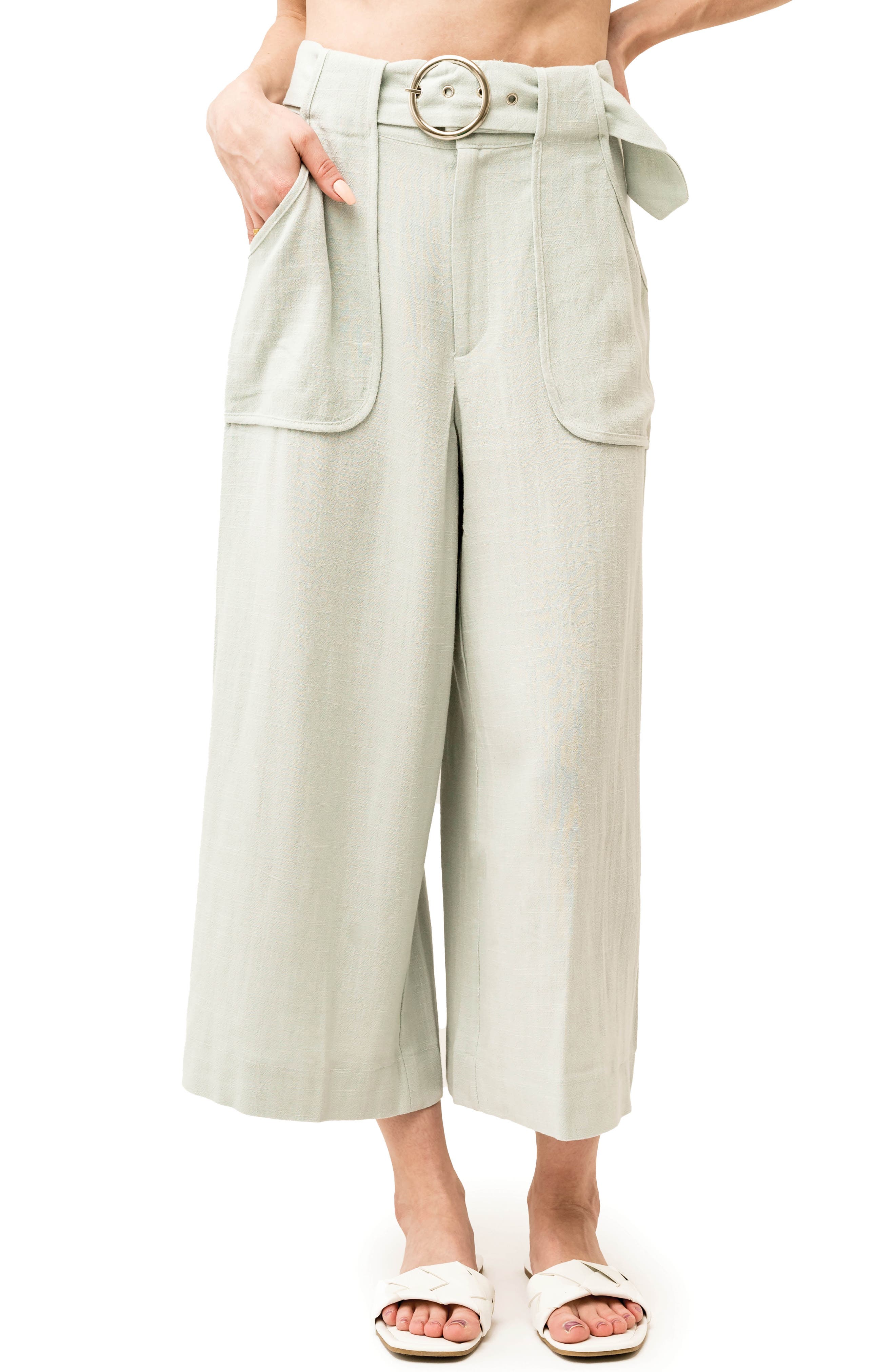 Belted Crop Wide Leg Pants - image 3