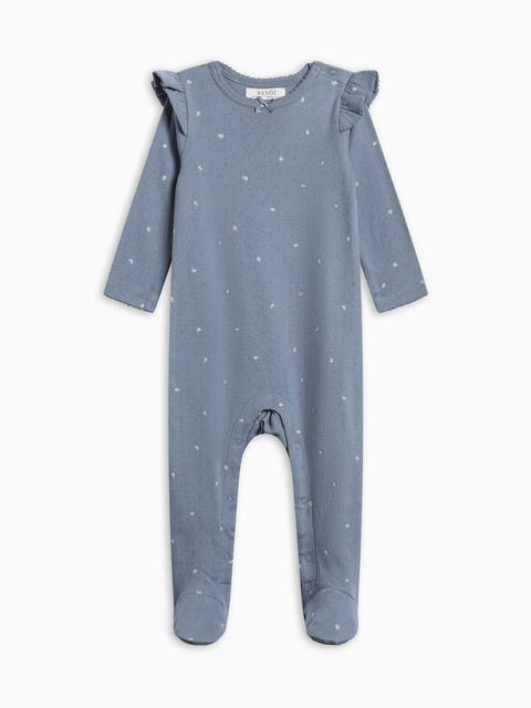 Organic Lucille Pointelle Ruffle Footed Romper (baby)
