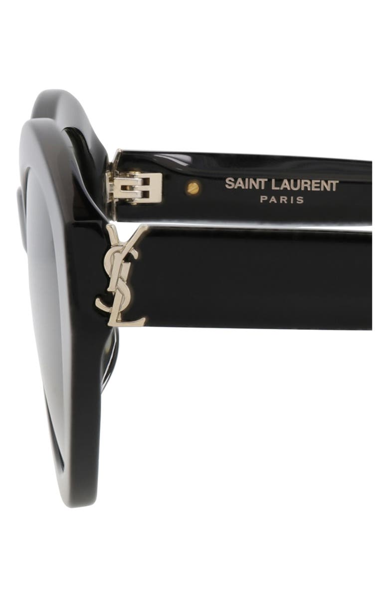 Saint Laurent 54mm Best Oval Sunglasses, Alternate, color, Black Black Grey
