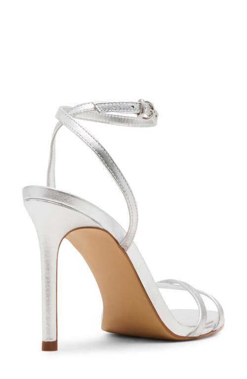 Steve Madden Ankle Strap Stiletto Sandal In Silver