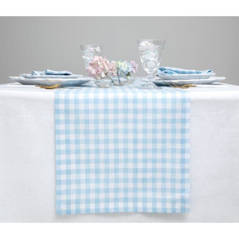 Linen Table Runner for Dining Table, Holiday and Everyday Table Decor - Gingham Check