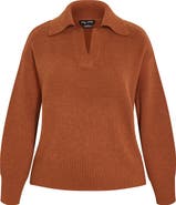 City Chic Opal Spread Collar Sweater