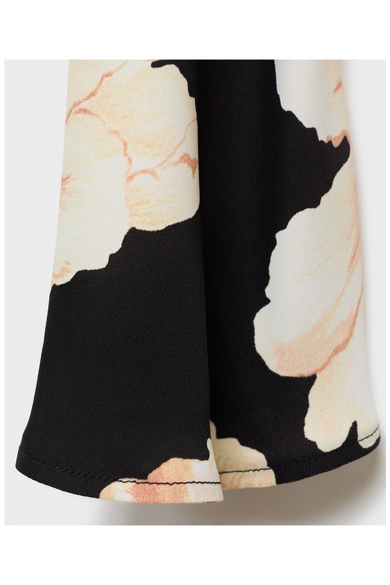 Floral Long Sleeve Minidress, Alternate, color, BLACK