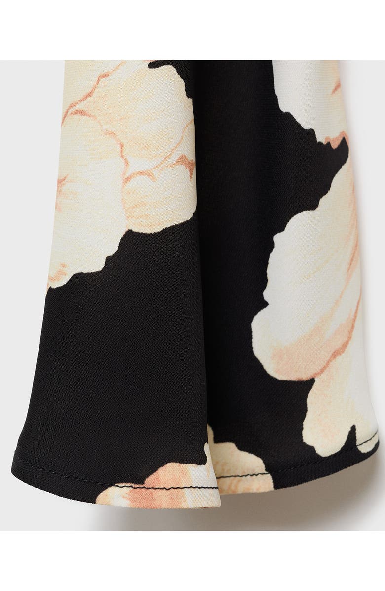 MANGO Floral Long Sleeve Minidress, Alternate, color, Black