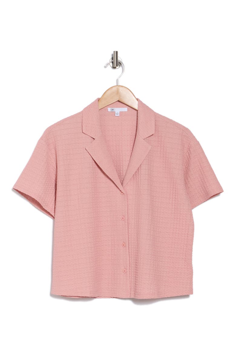 Short Sleeve Knit Button-Up Shirt, Alternate, color, P897 VINTA