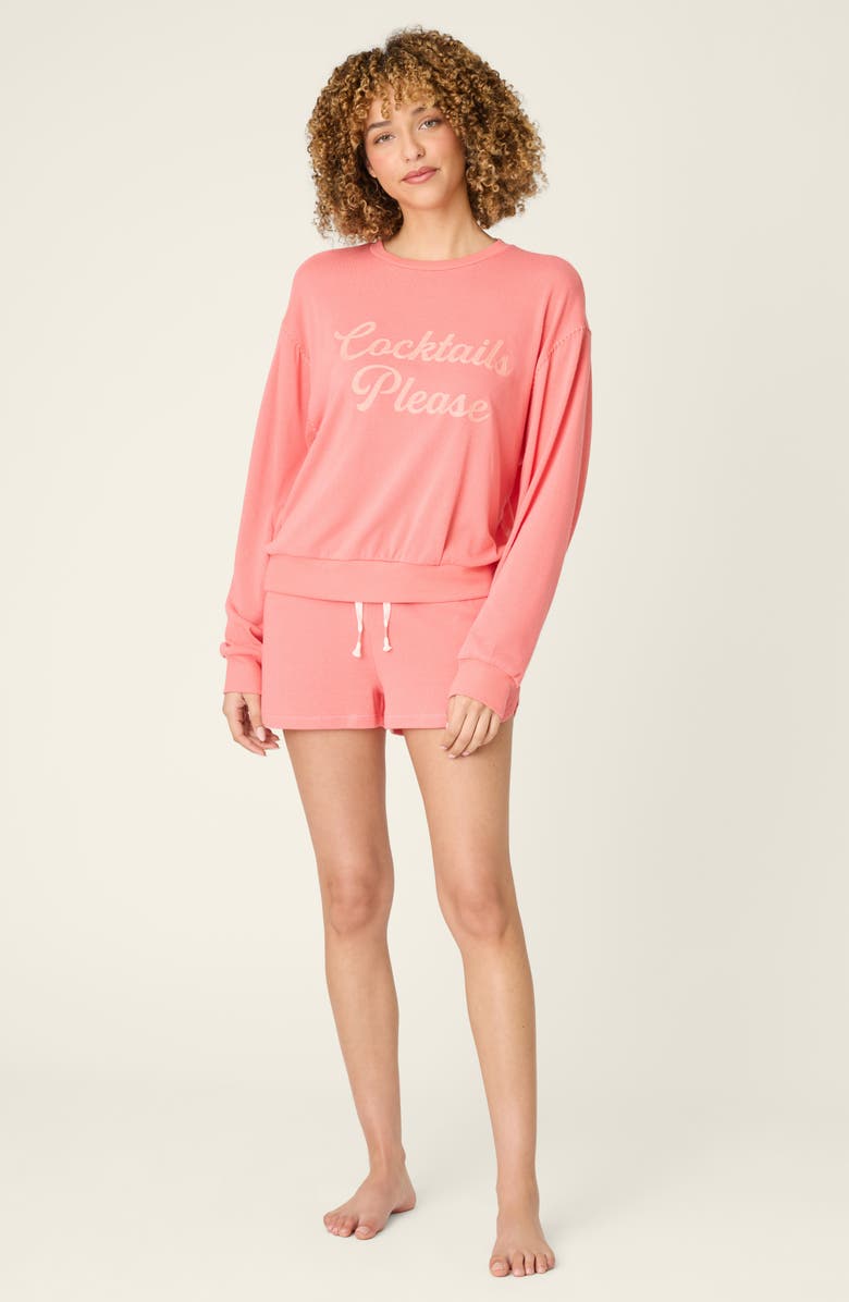 PJ Salvage Paloma Mama Long Sleeve Lounge Top, Alternate, color, Sunset Rose