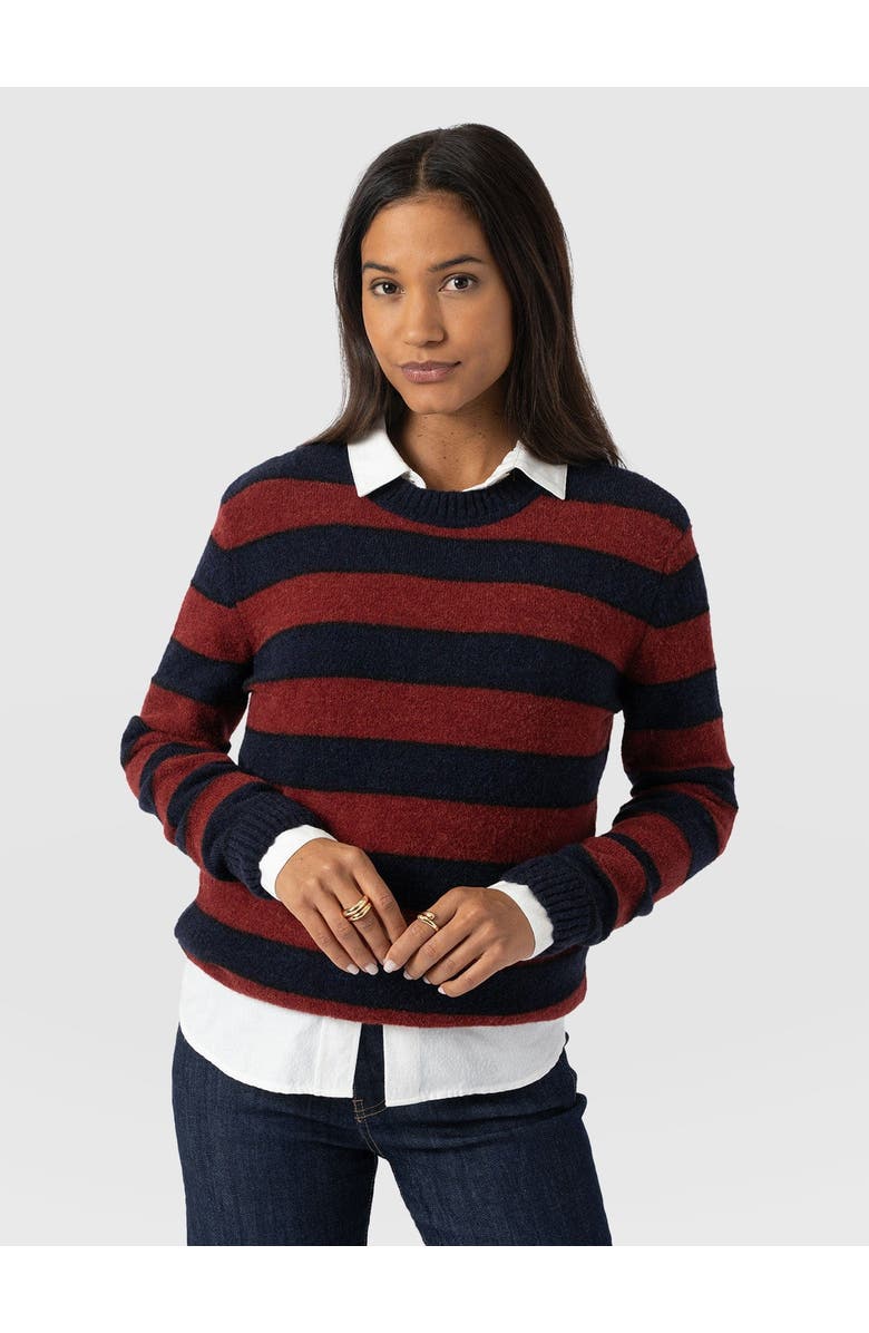 Saint + Sofia Azura Knit Sweater, Main, color, Red/Navy