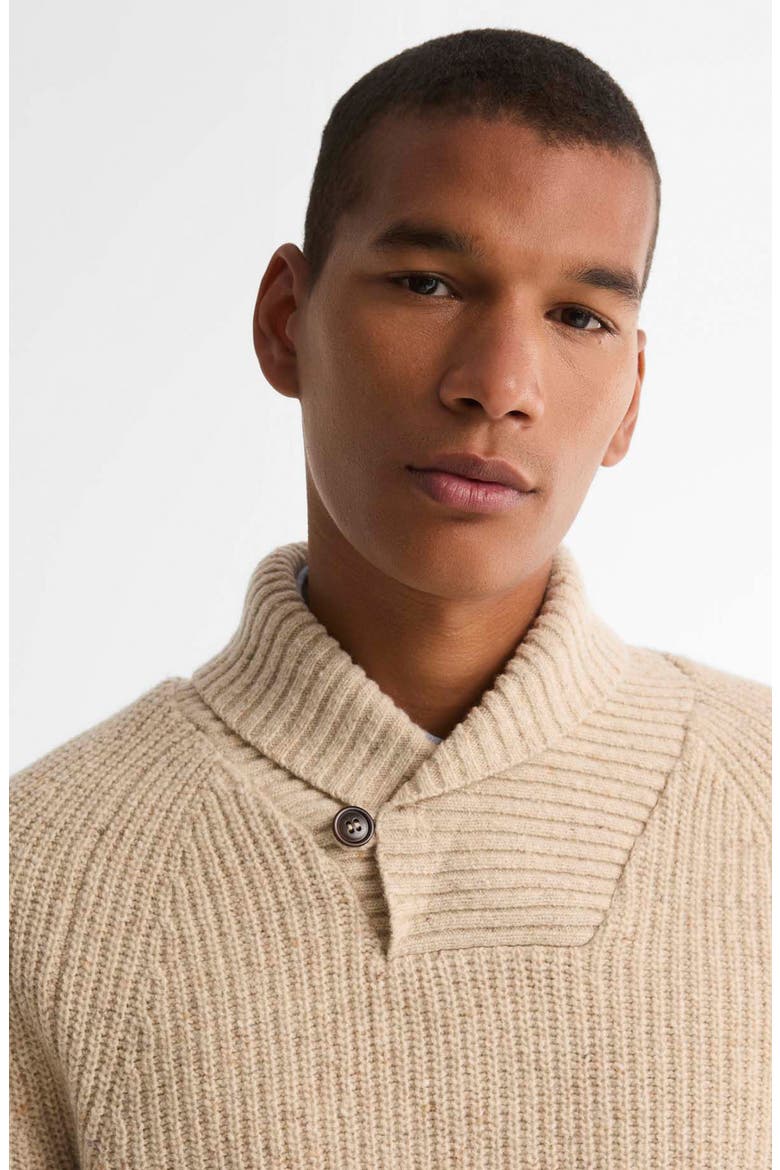Essentials Fleck Shawl Collar Sweater, Alternate, color, PEARL