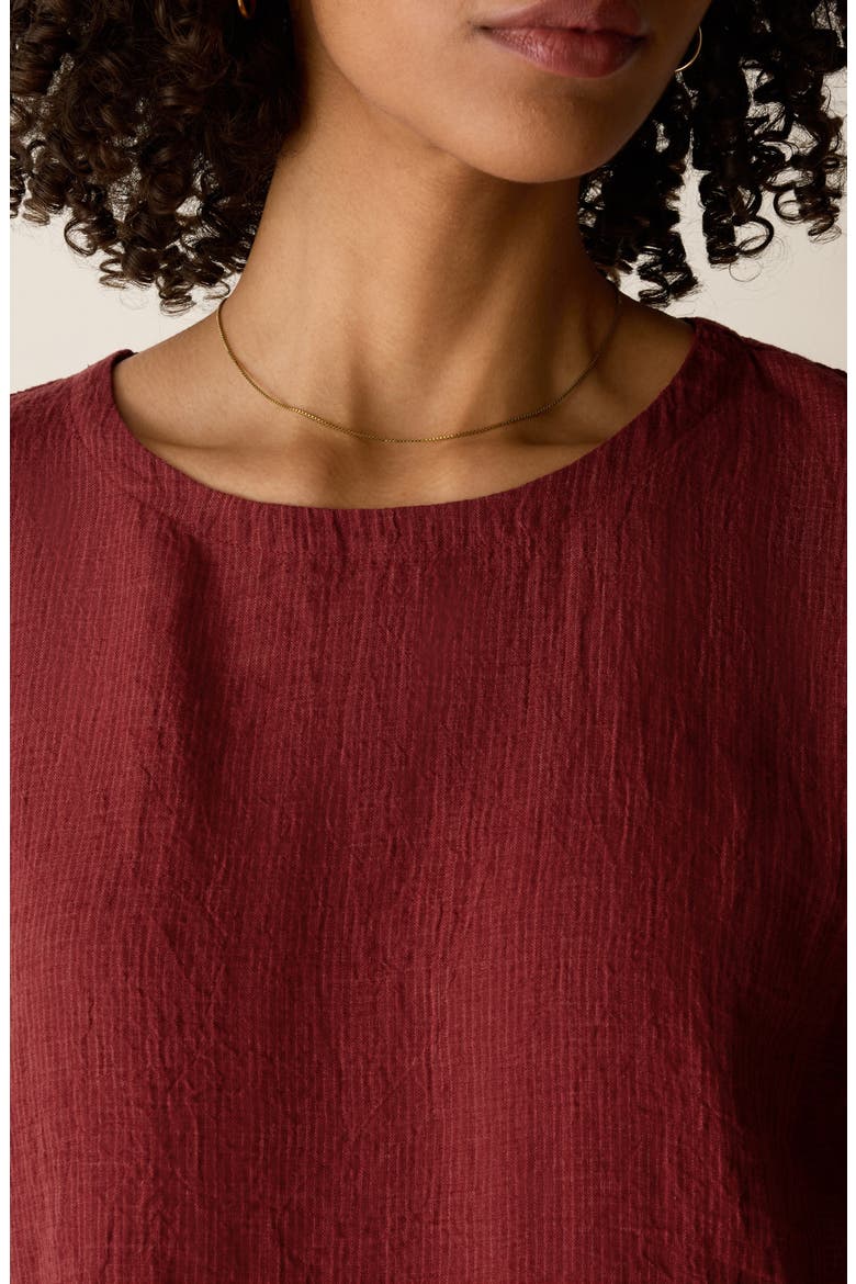 Organic Linen Square Top, Alternate, color, SUN DRIED TOMATO