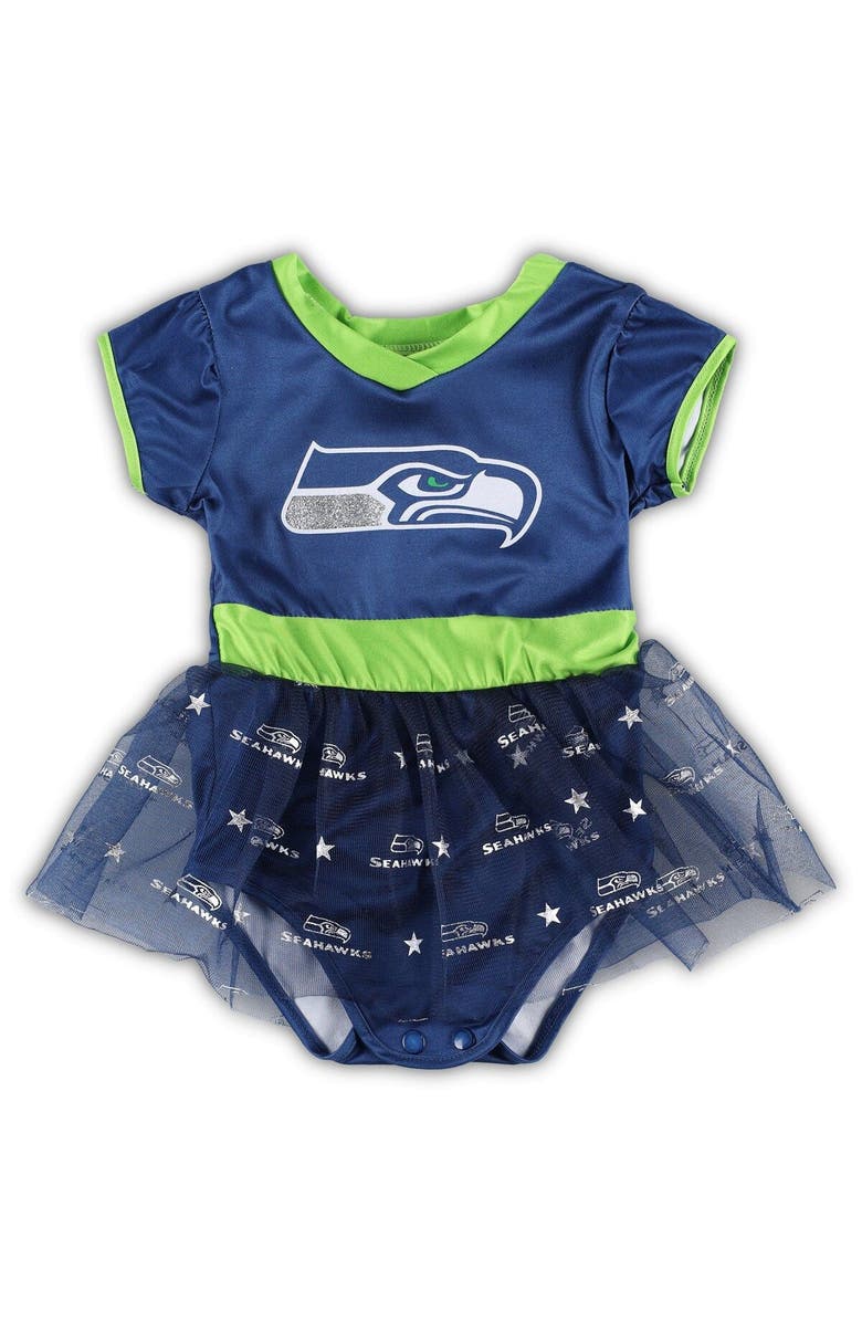 JERRY LEIGH Infant College Navy Seattle Seahawks Tailgate Tutu Game Day Costume Set, Alternate, color,