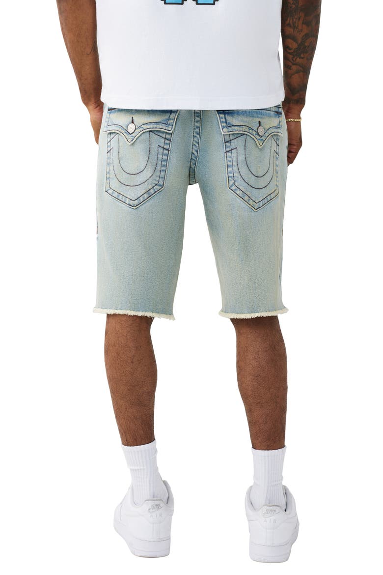 Ricky Frayed Straight Leg Denim Shorts, Alternate, color, POLLEN BLEACH LIGHT WASH
