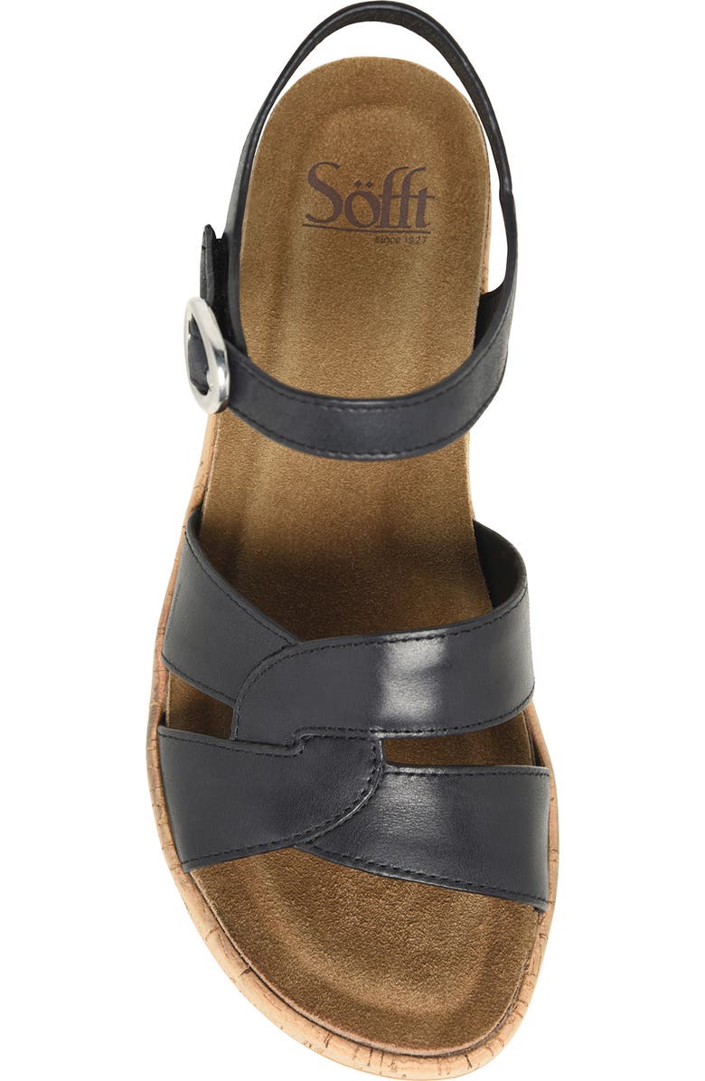 Söfft Capri Ankle Strap Platform Sandal, Alternate, color, Black