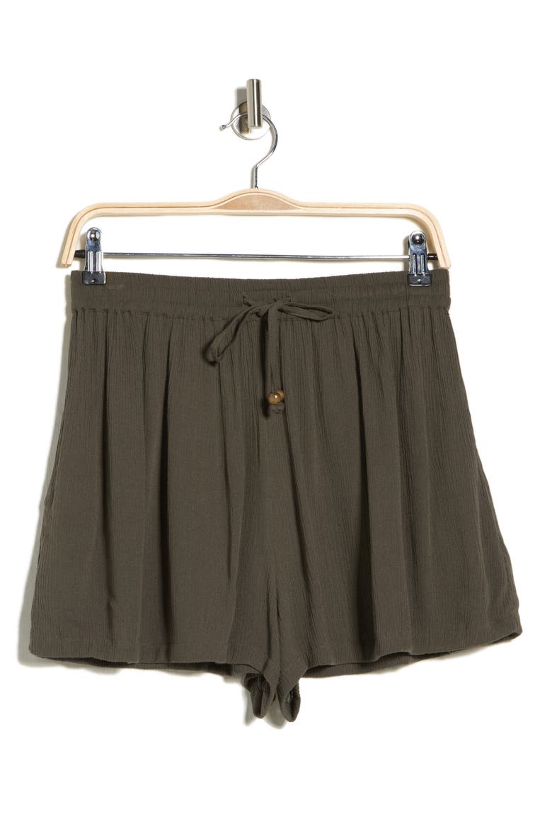 Easy Gauze Cover-Up Shorts, Alternate, color, OLIVE SARMA