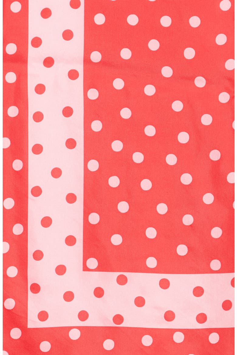 springtime dot silk square scarf, Alternate, color, PINK / RED