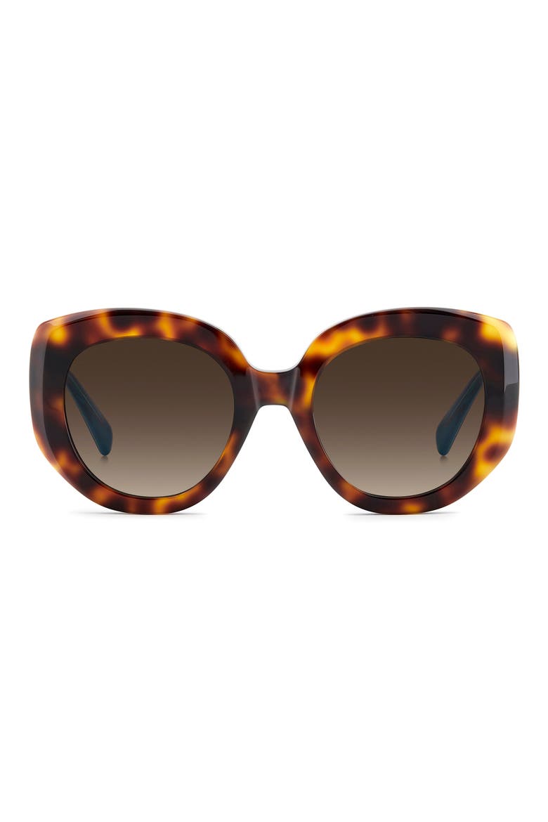 52mm Round Geometric Sunglasses, Main, color, HAVANA/ BROWN SF