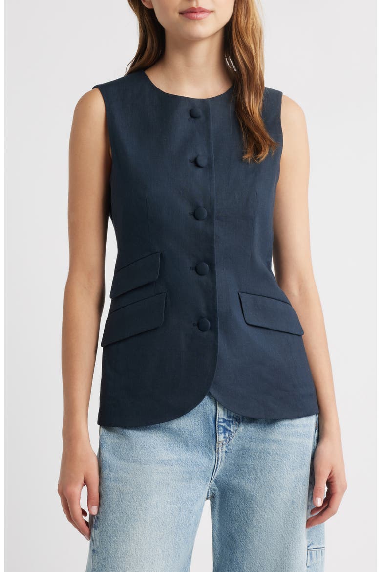 Slade Linen Blend Vest, Main, color, SAL