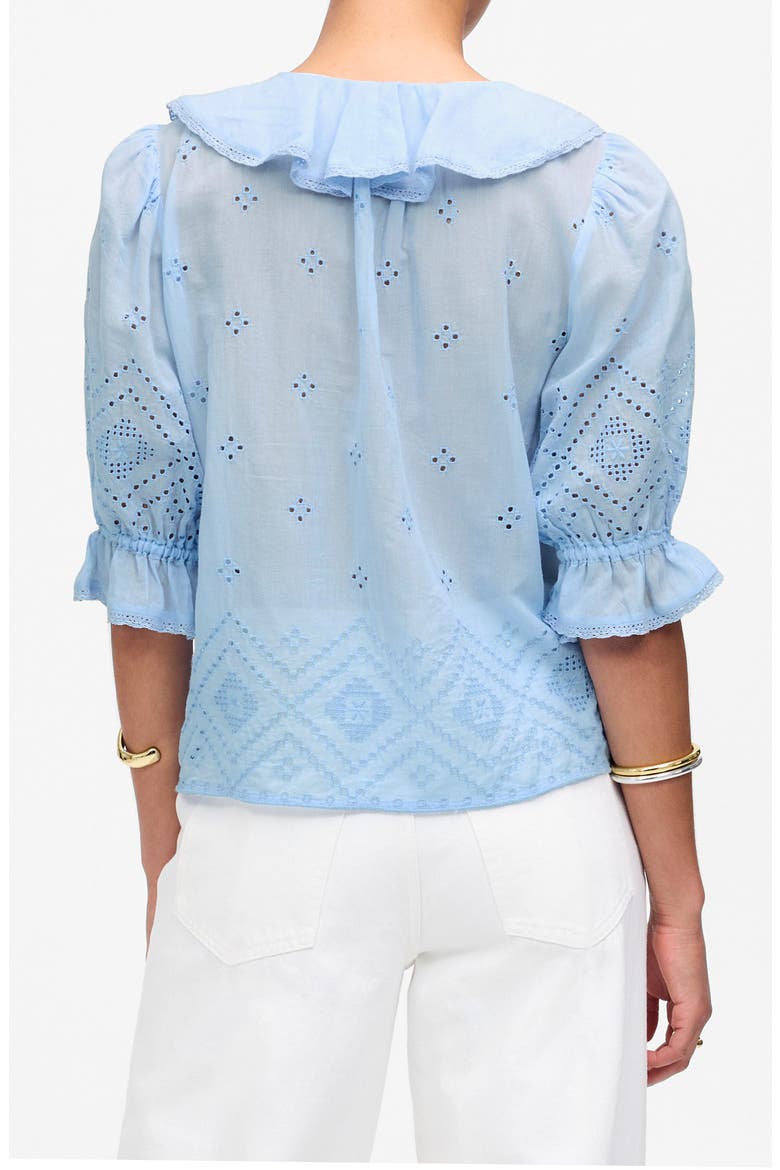 Pintuck Ruffle Puff Sleeve Top, Alternate, color, LIGHT POOL
