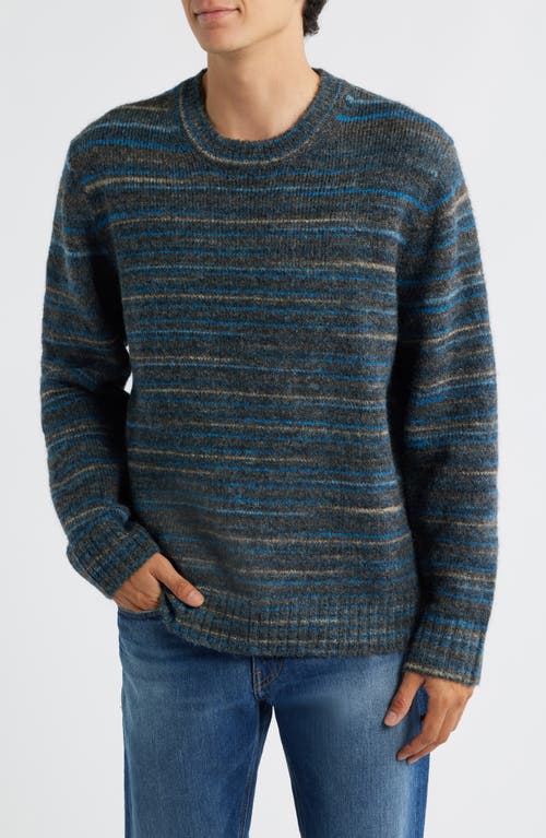 Wax London Wilde Space Dye Crewneck Sweater in Grey /Teal 